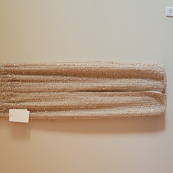 NWT Mac Duggal Sequined High Neck Sleeveless Column Gown Dress Nude Flawed 4 - Picture 12 of 12